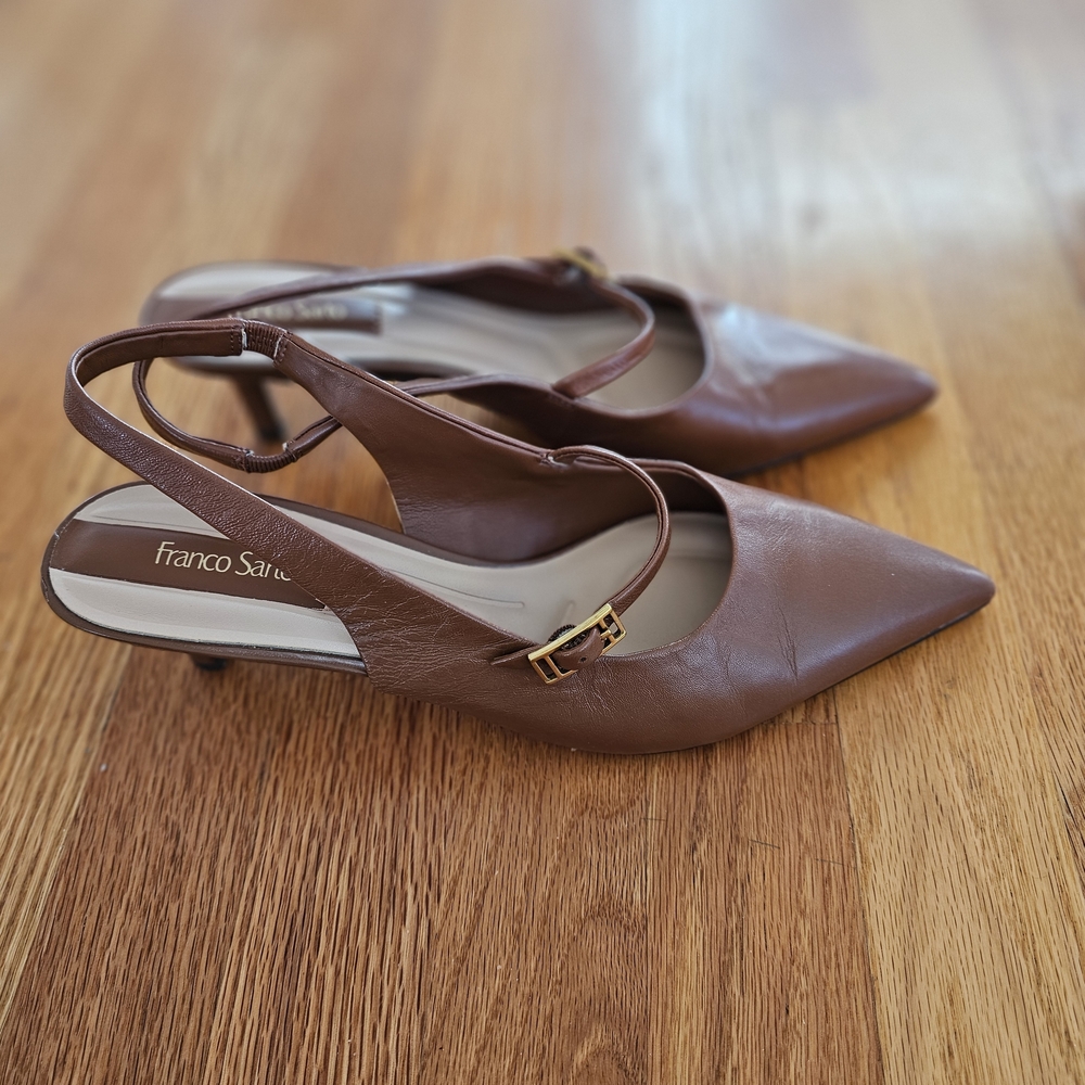 Elegant Brown Slingback Heels - Picture 3 of 8